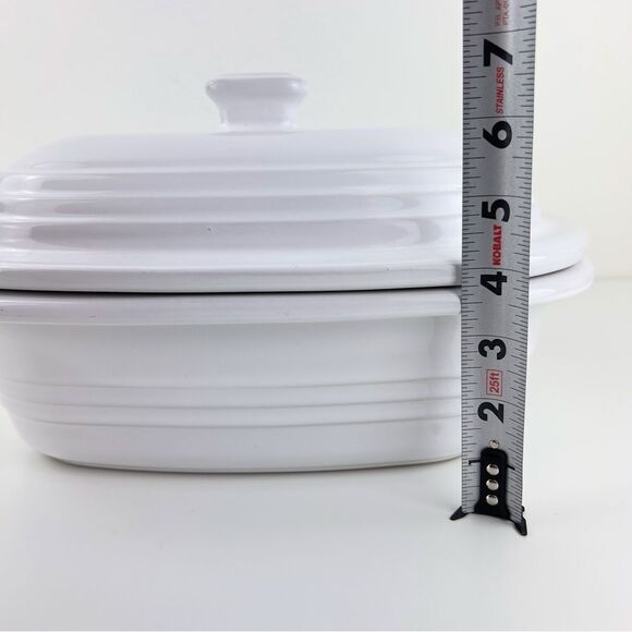 Pampered Chef White 3.1 Qt Deep Covered Baking Stoneware Roaster Casserole Dish - Picture 9 of 10